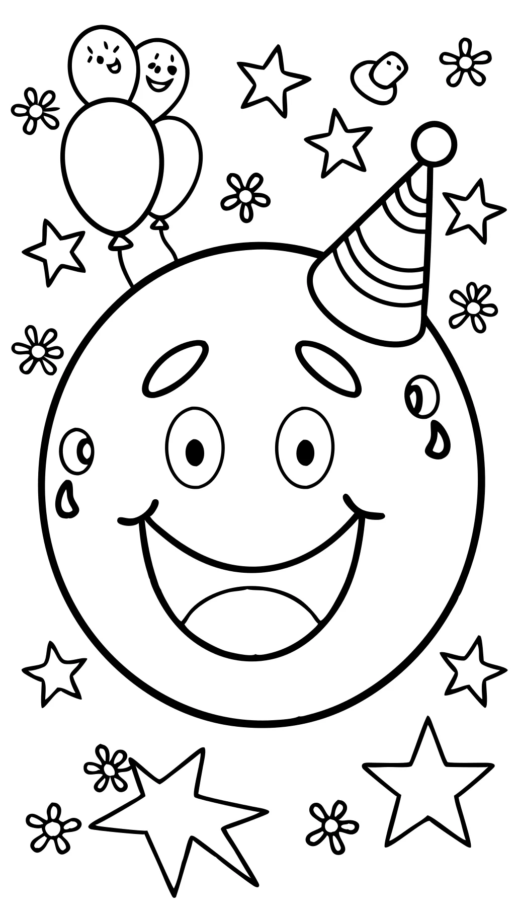 coloring page smiley face